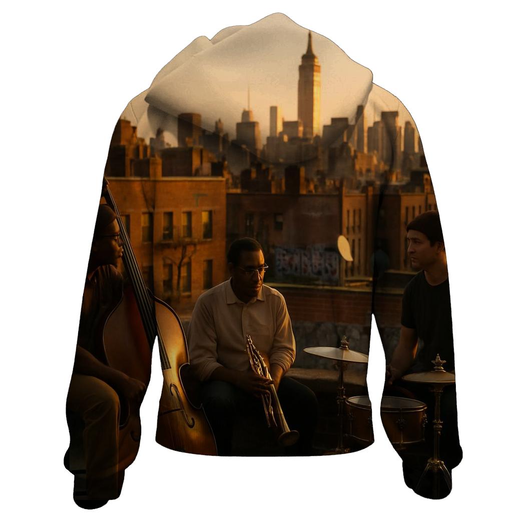 Harlem Rooftop Jazz At Golden Hour hoodies fashion