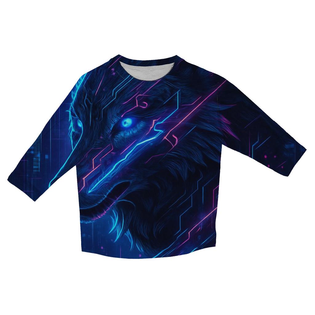 Lunar Circuit Wolf trendy 3/4 sleeve tops