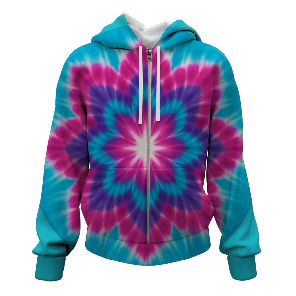 Magenta Cyan Mandala Sunburst hoodie designs