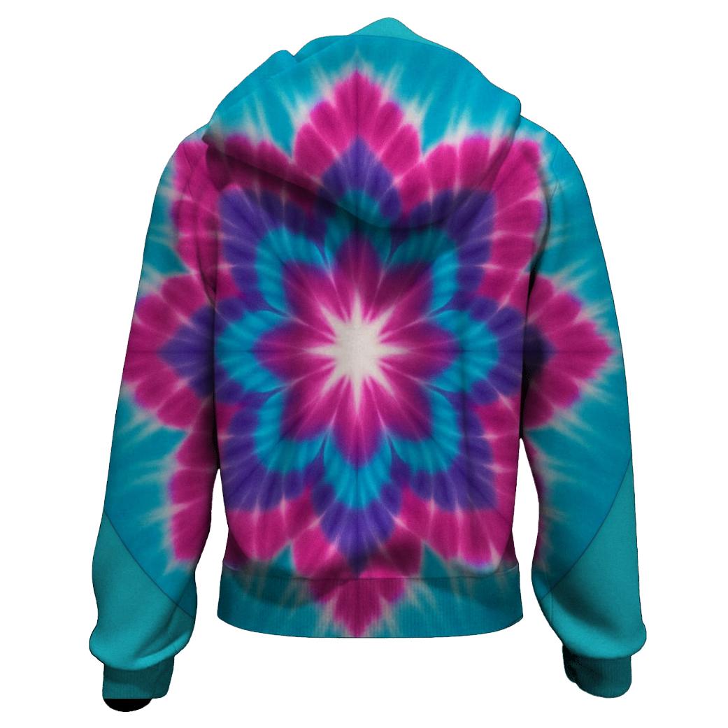 Magenta Cyan Mandala Sunburst hoodie designs