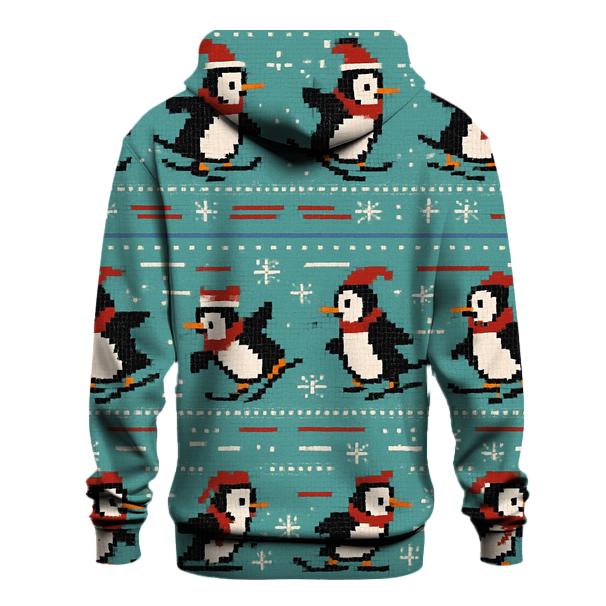 Polar Penguin Ski Track Rows Design custom hoodies