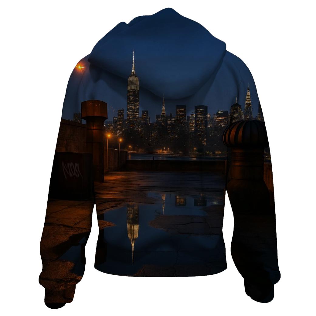 Queens Warehouse Skyline Reflection hoodie styles