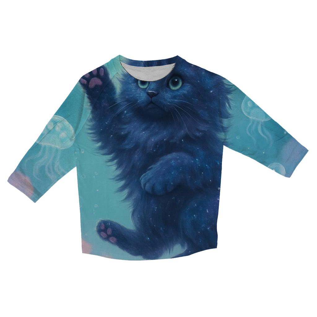 Celestial Jellyfish Cat Drift fashion 3/4 sleeve shirts