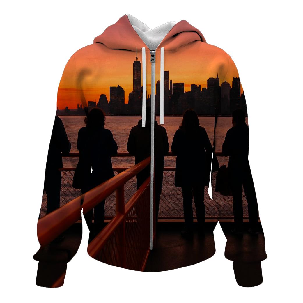 Sunset From A Staten Island Ferry Deck graphic hoodies