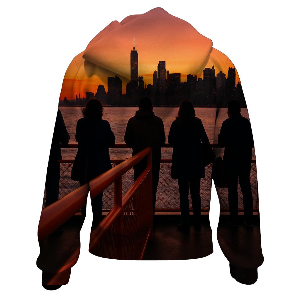 Sunset From A Staten Island Ferry Deck graphic hoodies