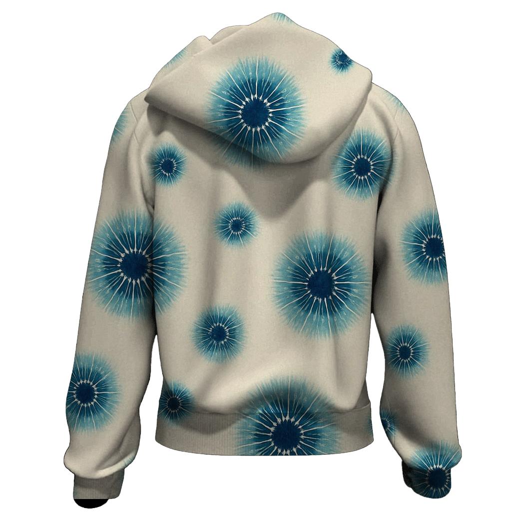 Aqua Navy Kumo Web Cluster embroidered hoodies