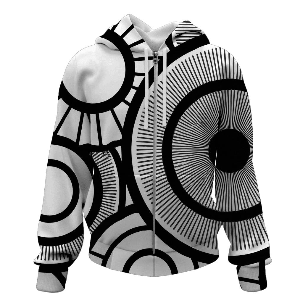 Monochrome Filter Rings embroidered hoodies