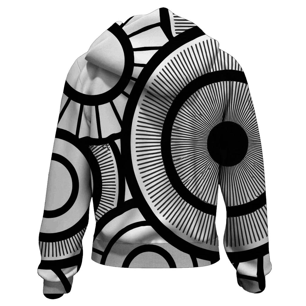 Monochrome Filter Rings embroidered hoodies