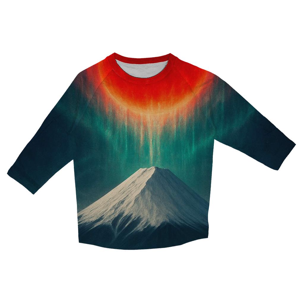 Aurora Over Mount Fuji Japan Flag Sky designer 3/4 sleeve blouses