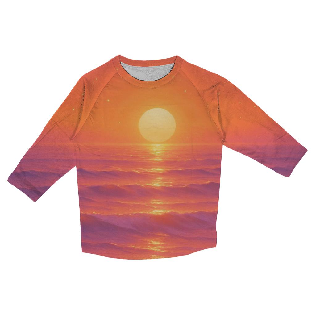 Celestial Tide Sunset trendy 3/4 sleeve tops