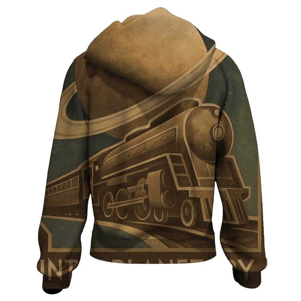 Orbiting Railway Travel Poster graphic hoodies