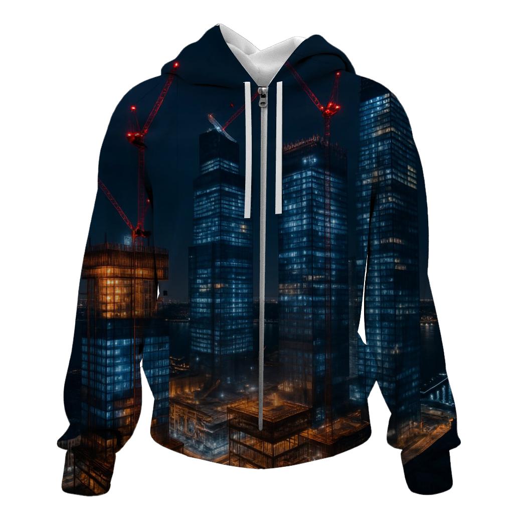 Nocturnal Construction Above Hudson Yards zip-up hoodies