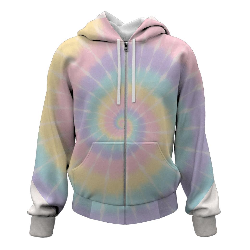 Pastel Rainbow Classic Spiral Swirl embroidered hoodies