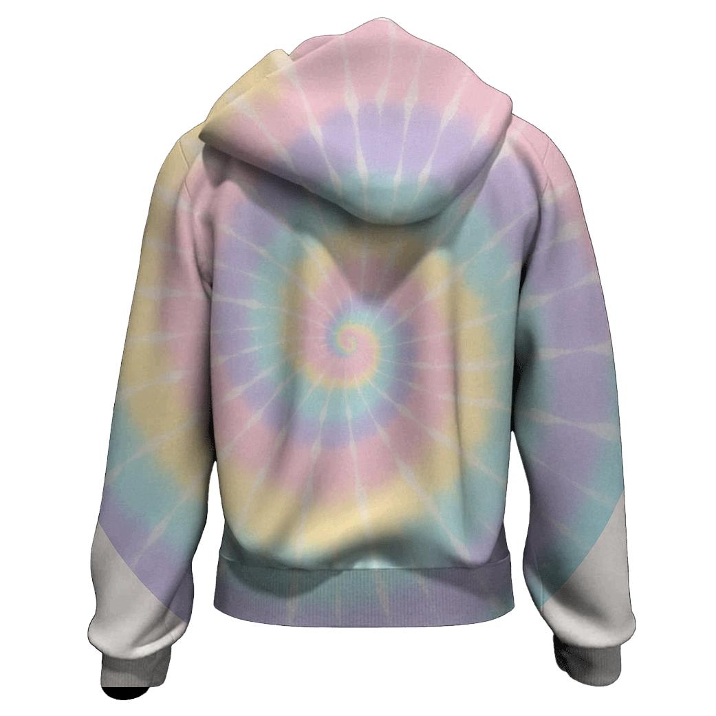 Pastel Rainbow Classic Spiral Swirl embroidered hoodies