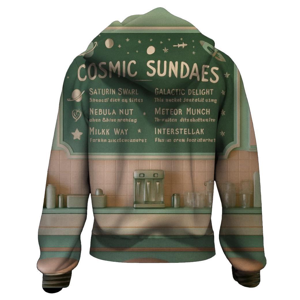 Galactic Soda Fountain Menu Board designer hoodies