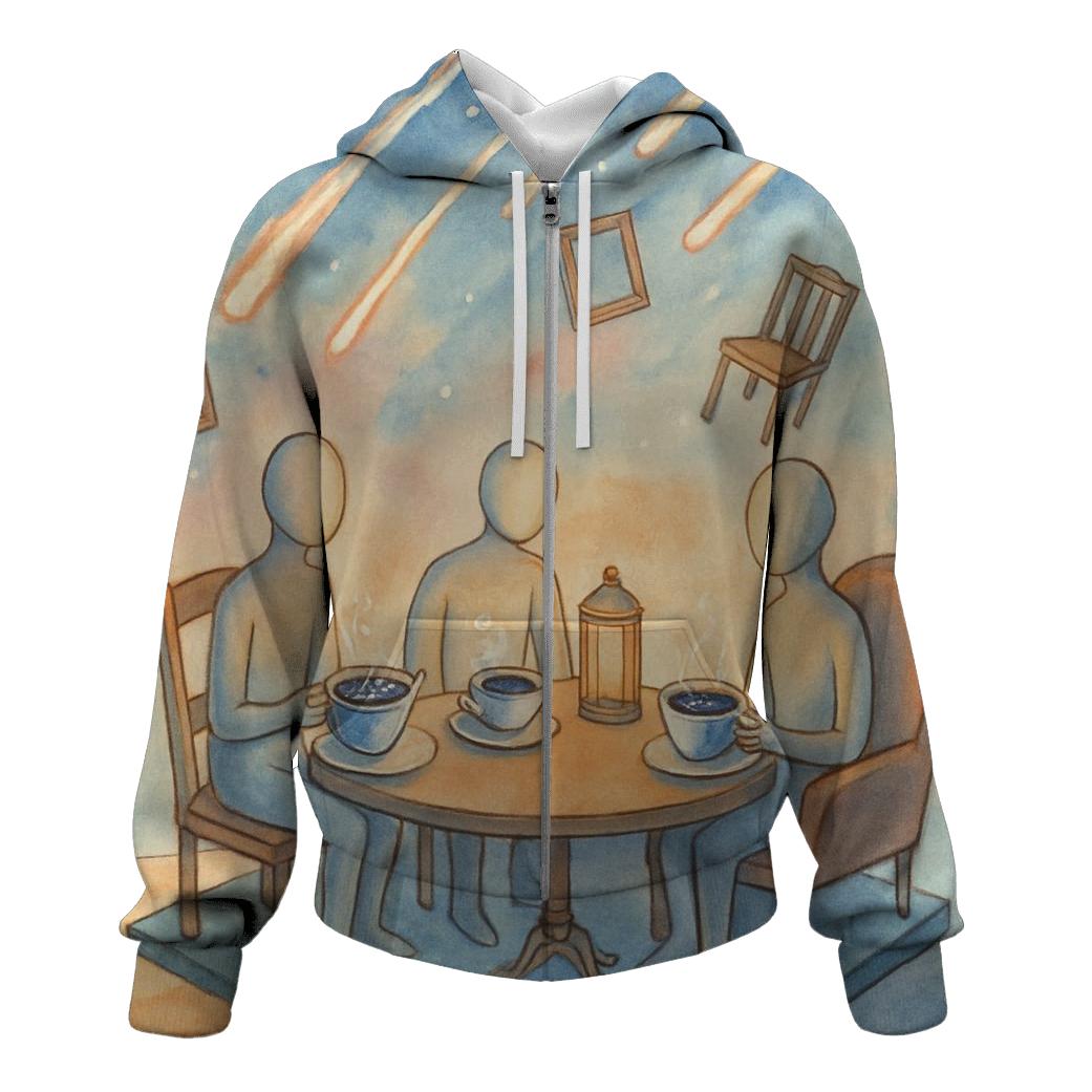 Meteor Shower Tea Party printed hoodies