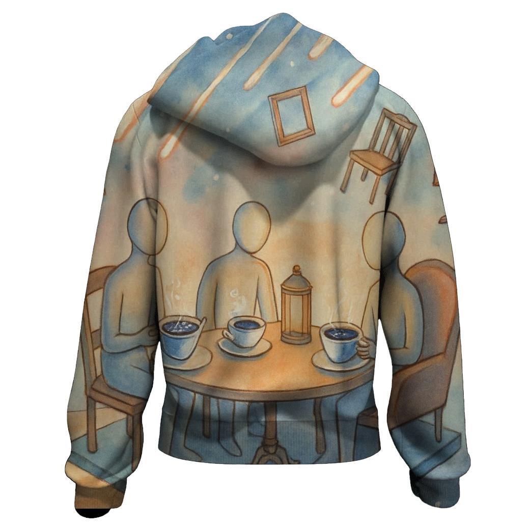 Meteor Shower Tea Party printed hoodies