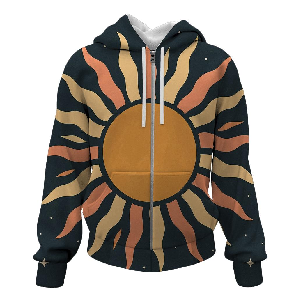Corona Petal Radiance Grid zip-up hoodies