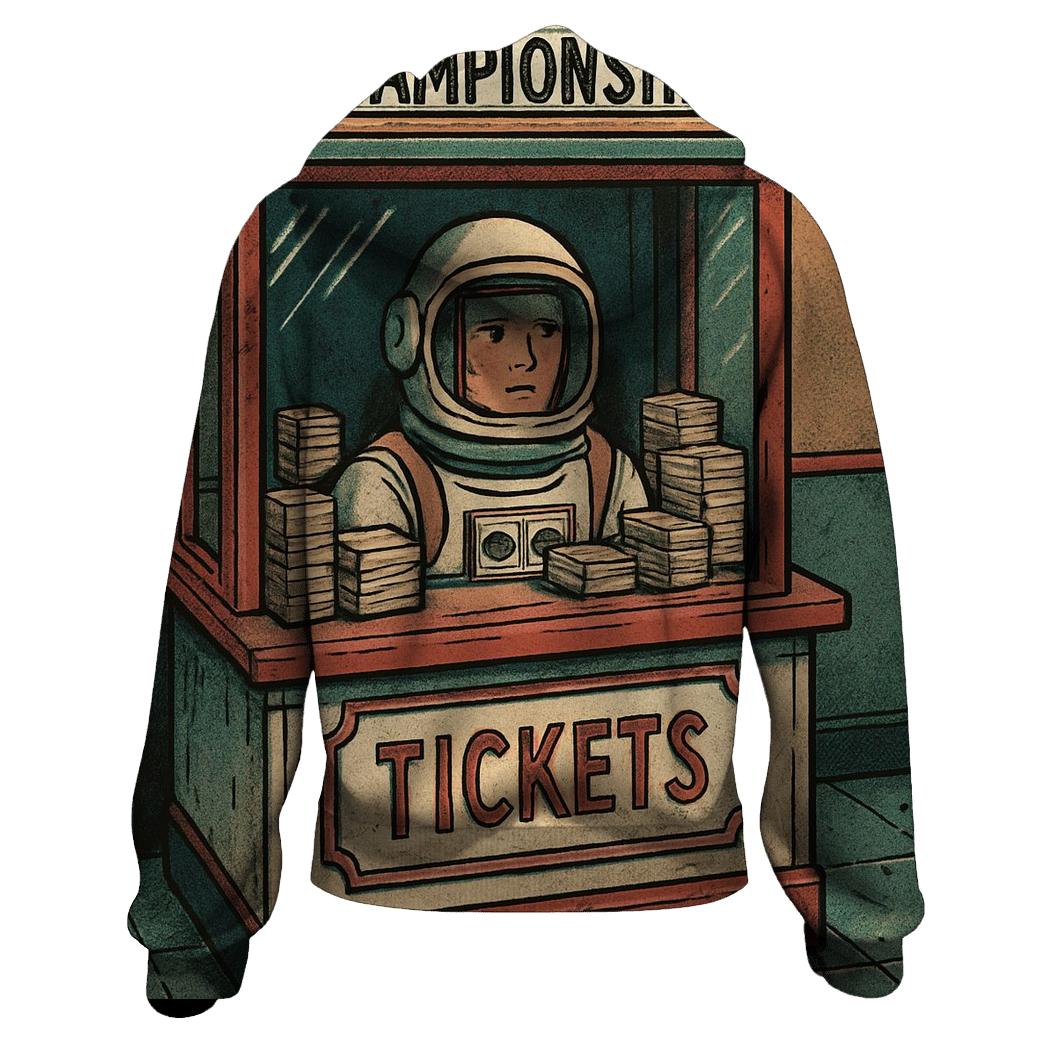 Astronaut Arcade Ticket Booth premium hoodies