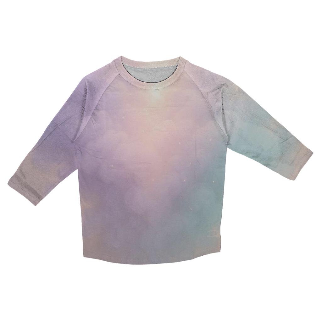 Cosmic Mist Gradient Bloom printed three quarter sleeve shirts