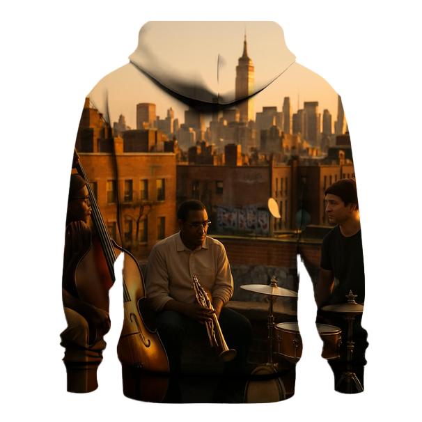 Harlem Rooftop Jazz At Golden Hour zip-up hoodies