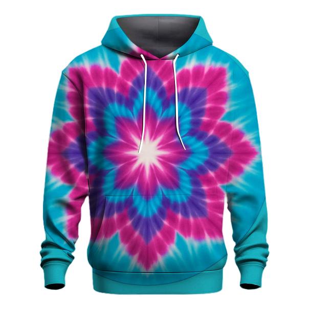 Magenta Cyan Mandala Sunburst pullover hoodies