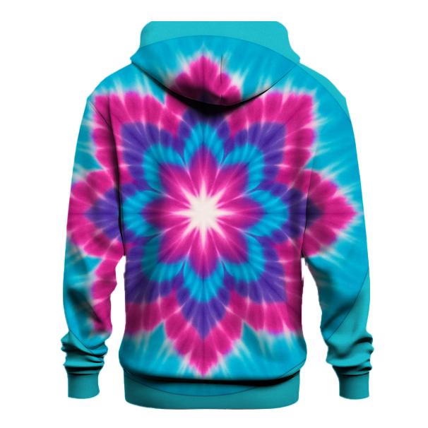 Magenta Cyan Mandala Sunburst pullover hoodies
