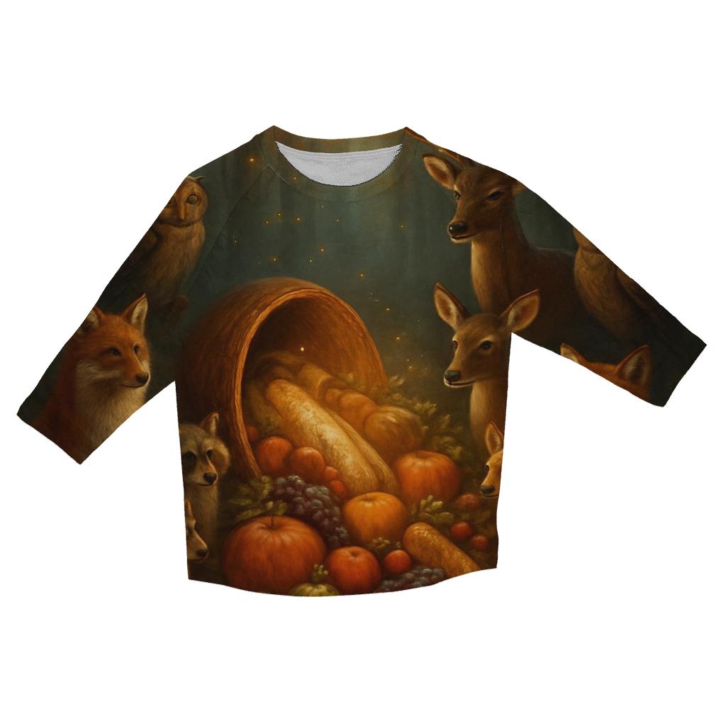 Enchanted Forest Cornucopia Circle fashion 3/4 sleeve shirts