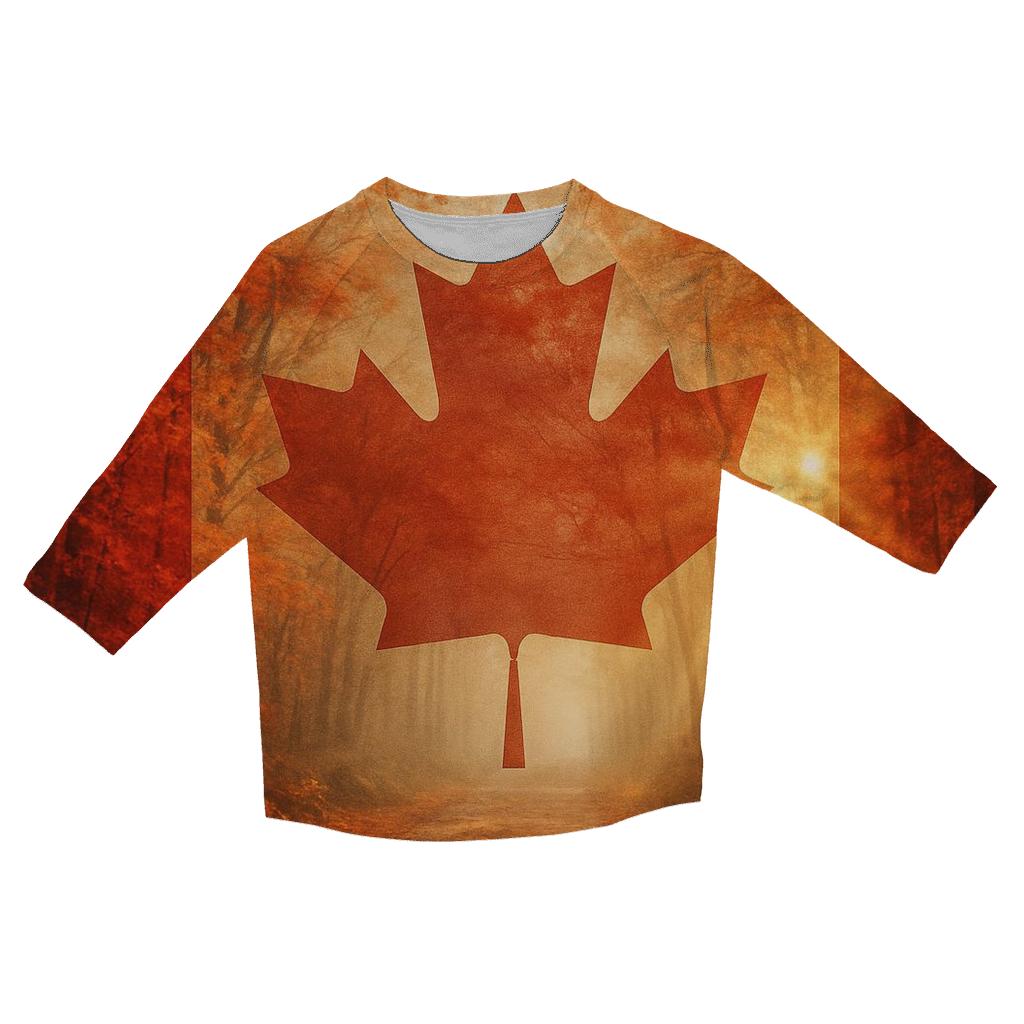 Canadian Maple Forest Double Exposure personalized 3/4 sleeve tees