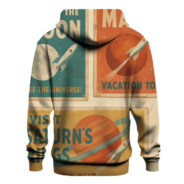 Retro Space Tourism Postcard Wall custom hoodies
