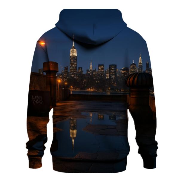Queens Warehouse Skyline Reflection custom hoodies