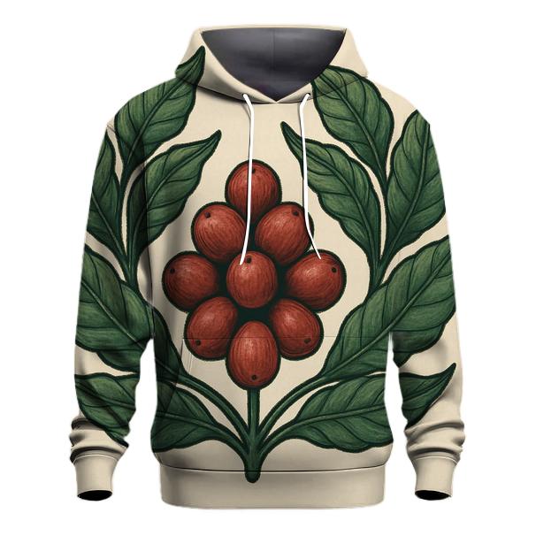 Leaf And Cherry Crest embroidered hoodies