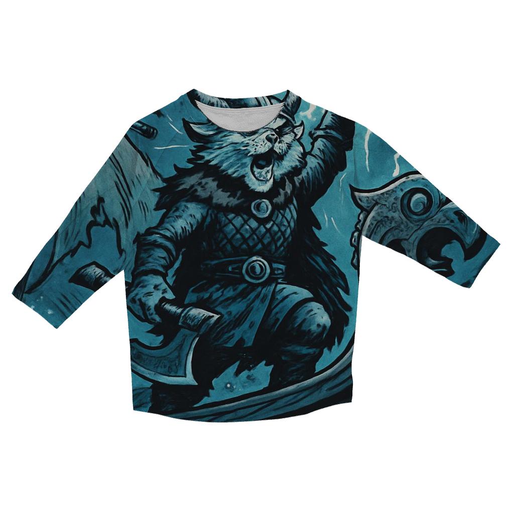 Storm Summoner Viking Cat trendy 3/4 sleeve tops