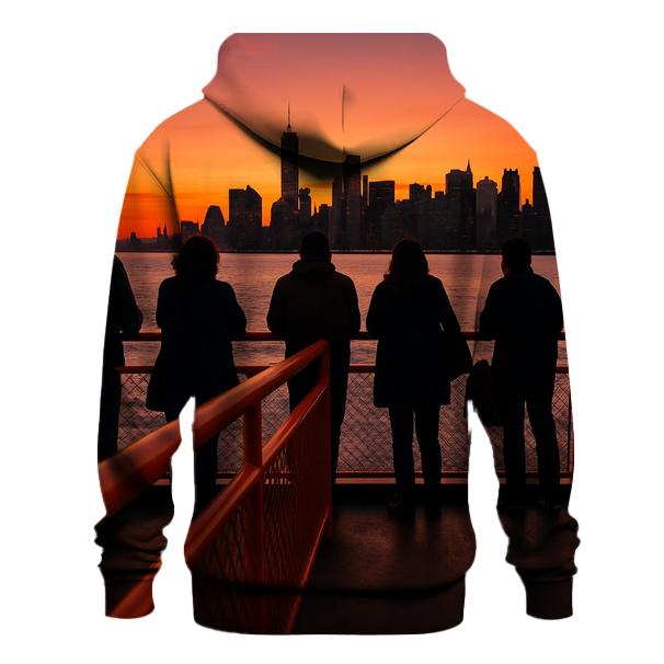 Sunset From A Staten Island Ferry Deck custom hoodies