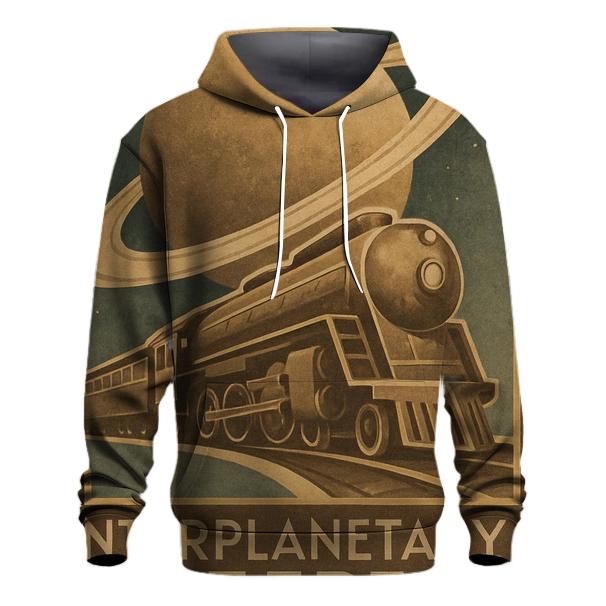 Orbiting Railway Travel Poster embroidered hoodies