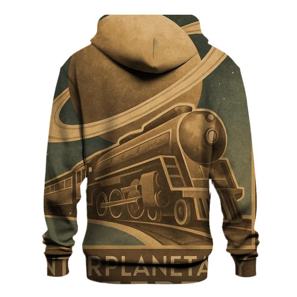 Orbiting Railway Travel Poster embroidered hoodies