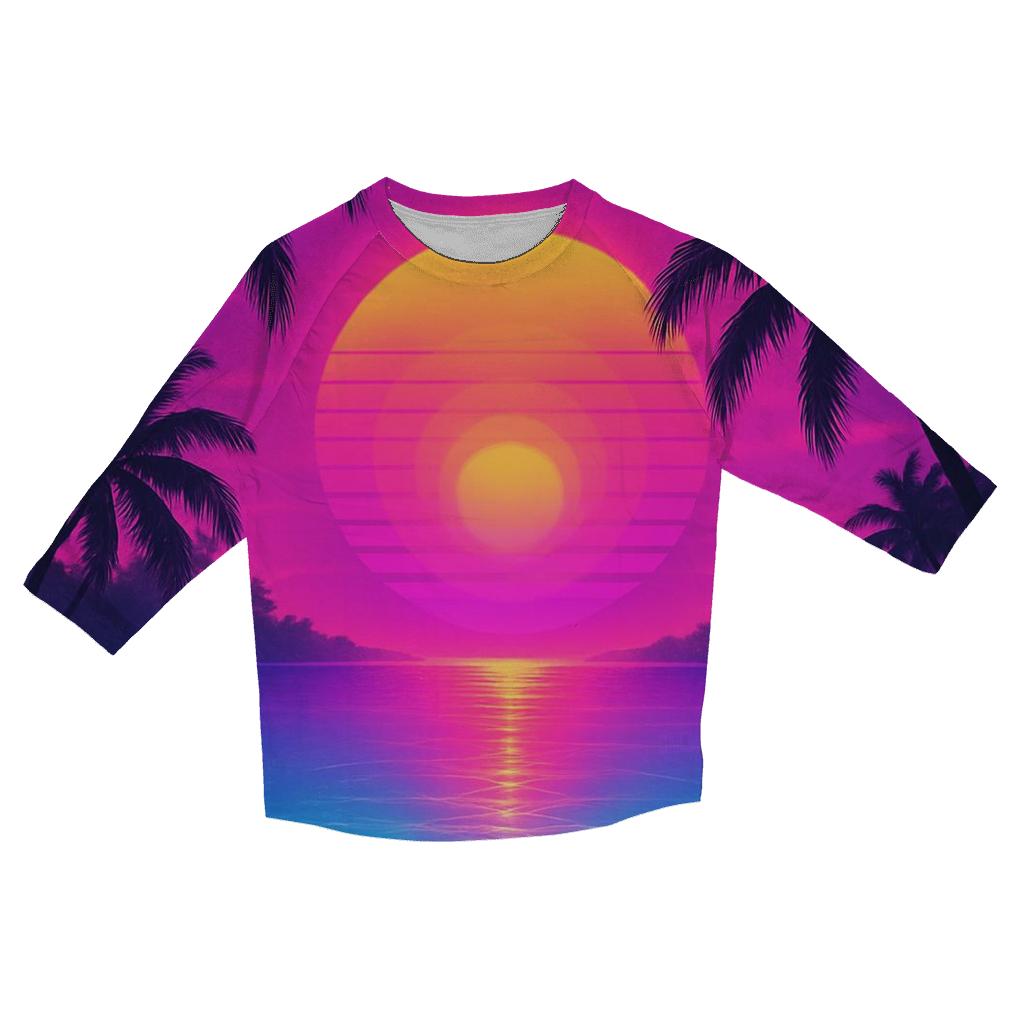 Neon Lagoon Sundown stylish quarter sleeve tops