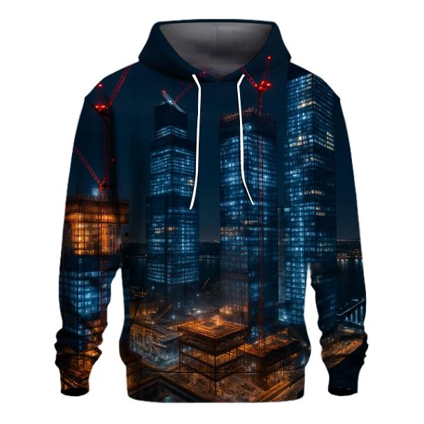 Nocturnal Construction Above Hudson Yards embroidered hoodies