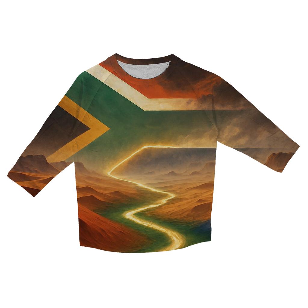 South African Flag Desert Mirage printed three quarter sleeve shirts