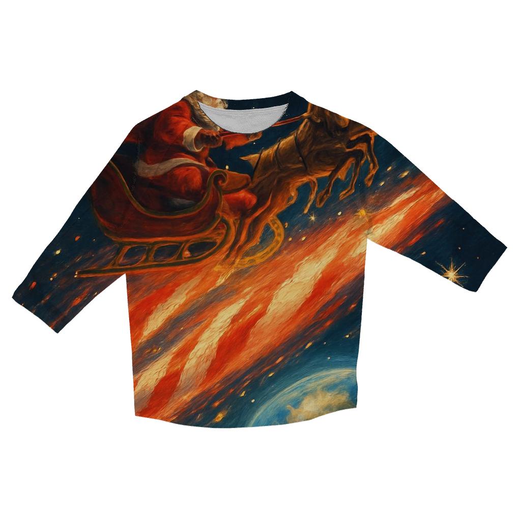 Candy Comet Sleigh Chase trendy 3/4 sleeve tops