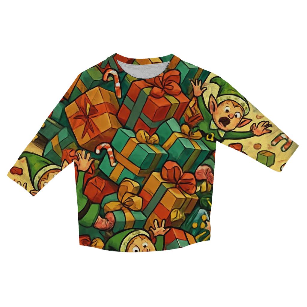 Elves Workshop Gift Avalanche stylish quarter sleeve tops