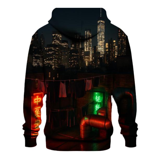Late Night Chinatown Rooftop View lightweight hoodies
