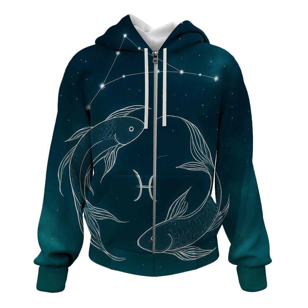 Pisces Dreamy Ocean Constellations pullover hoodies
