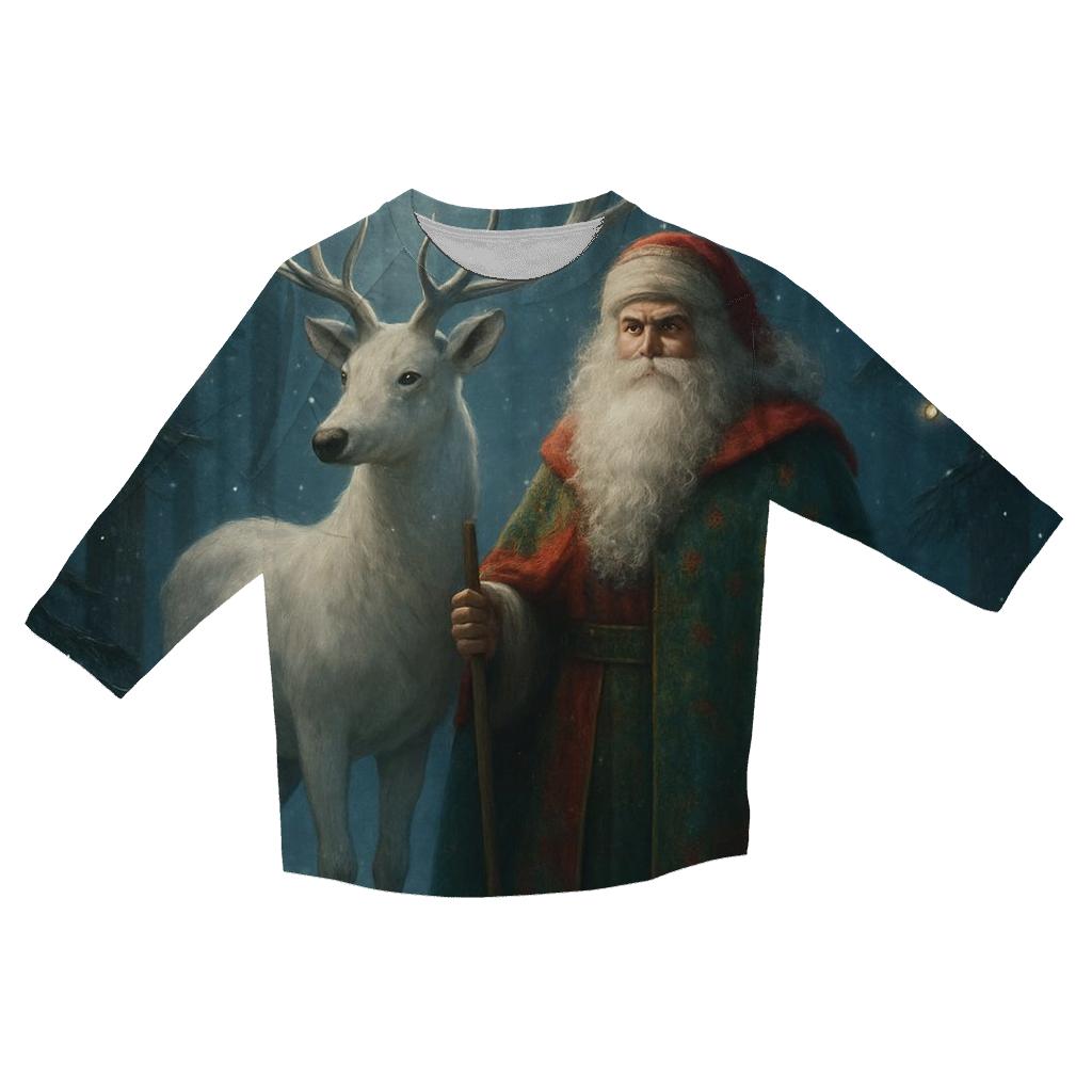 Forest Guardian Santa Stag designer 3/4 sleeve blouses