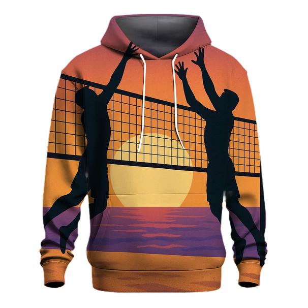 Sunset Beach Volleyball Duel hoodie styles