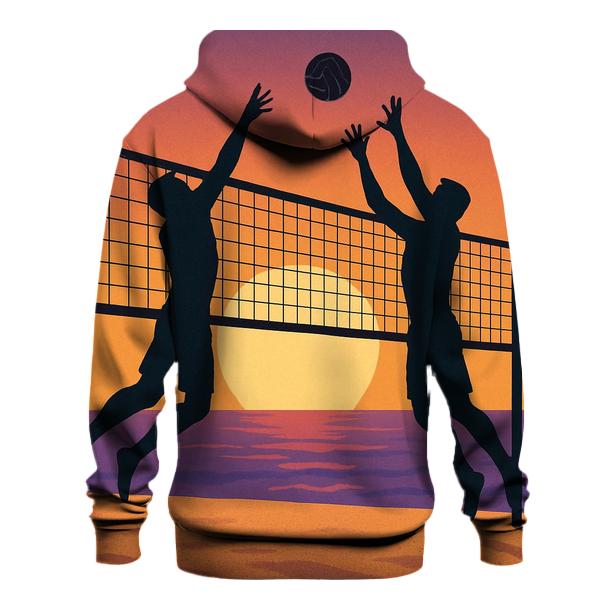Sunset Beach Volleyball Duel hoodie styles
