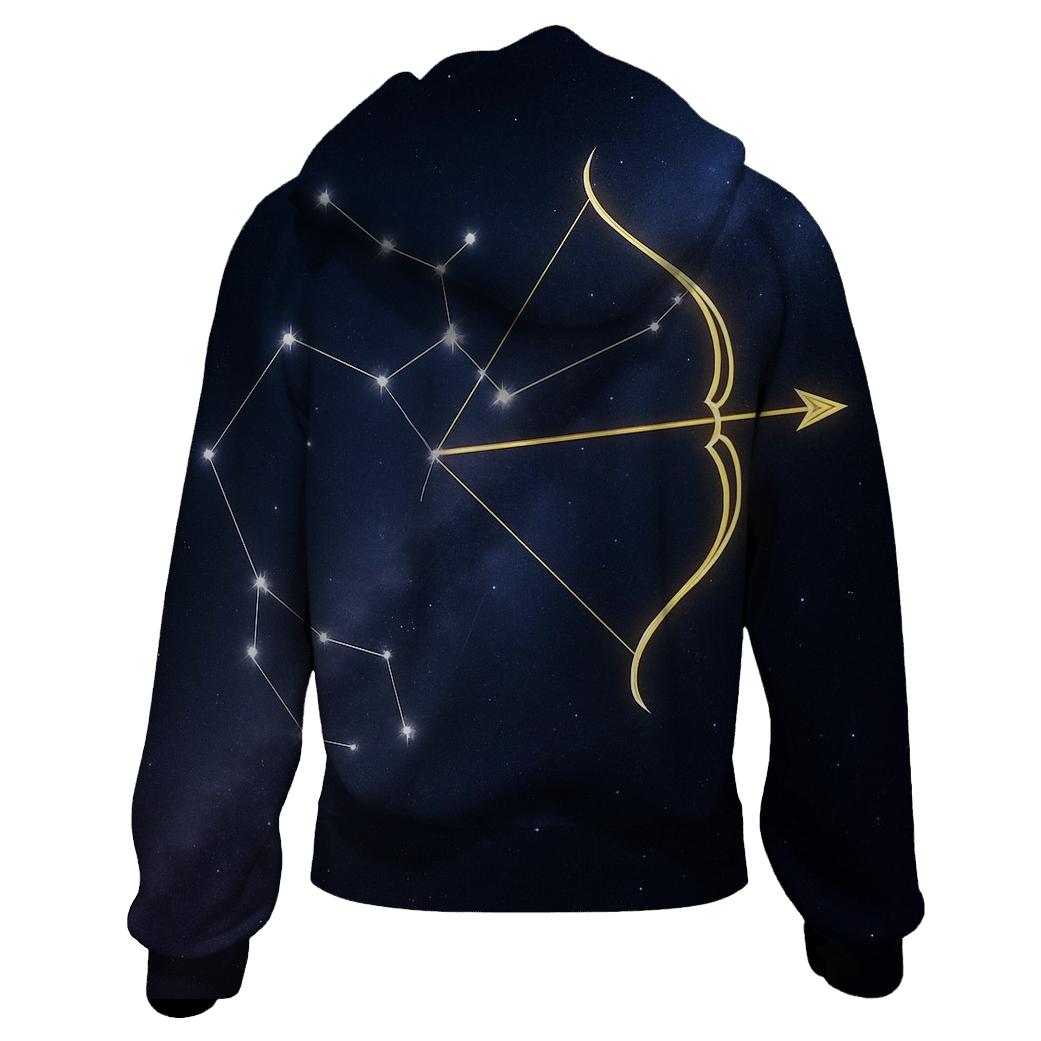Sagittarius Archer Galaxy Path zip-up hoodies