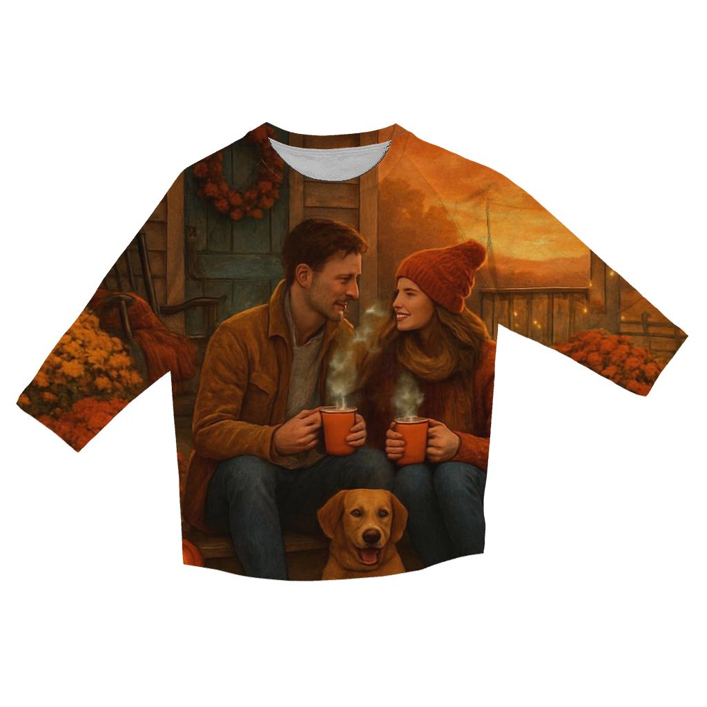 Pumpkin Spice Porch Gathering cotton quarter sleeve shirts