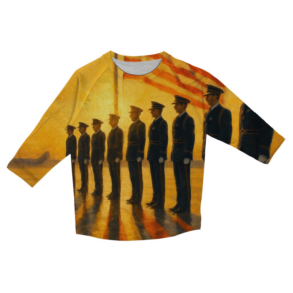 Honor Guard At The Golden Horizon trendy 3/4 sleeve tops