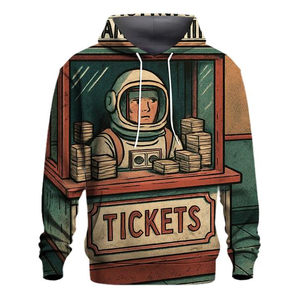 Astronaut Arcade Ticket Booth lightweight hoodies
